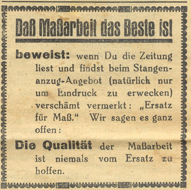 maßarbeit