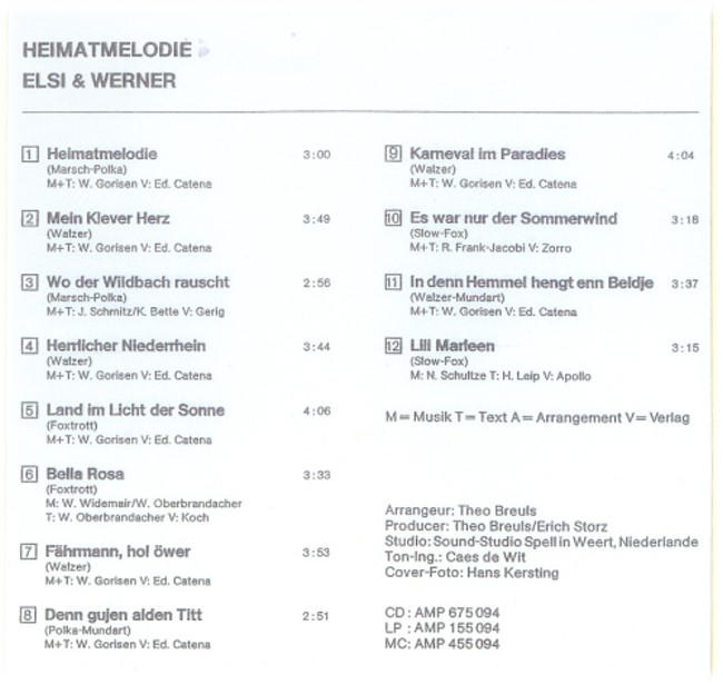 Kennste doch! Schlager und Volksmusik aus Kleve - Elsi und Werner Gorisen