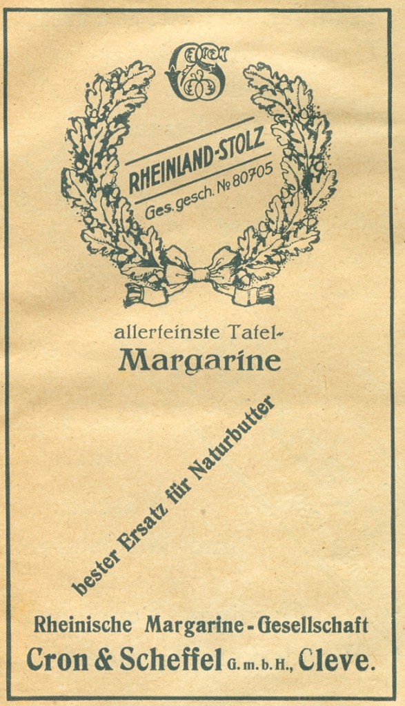 Wer weiß es? Rheinland-Stolz Margarine aus Cleve