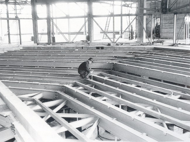 Der Bau der Stadthalle in Kleve
