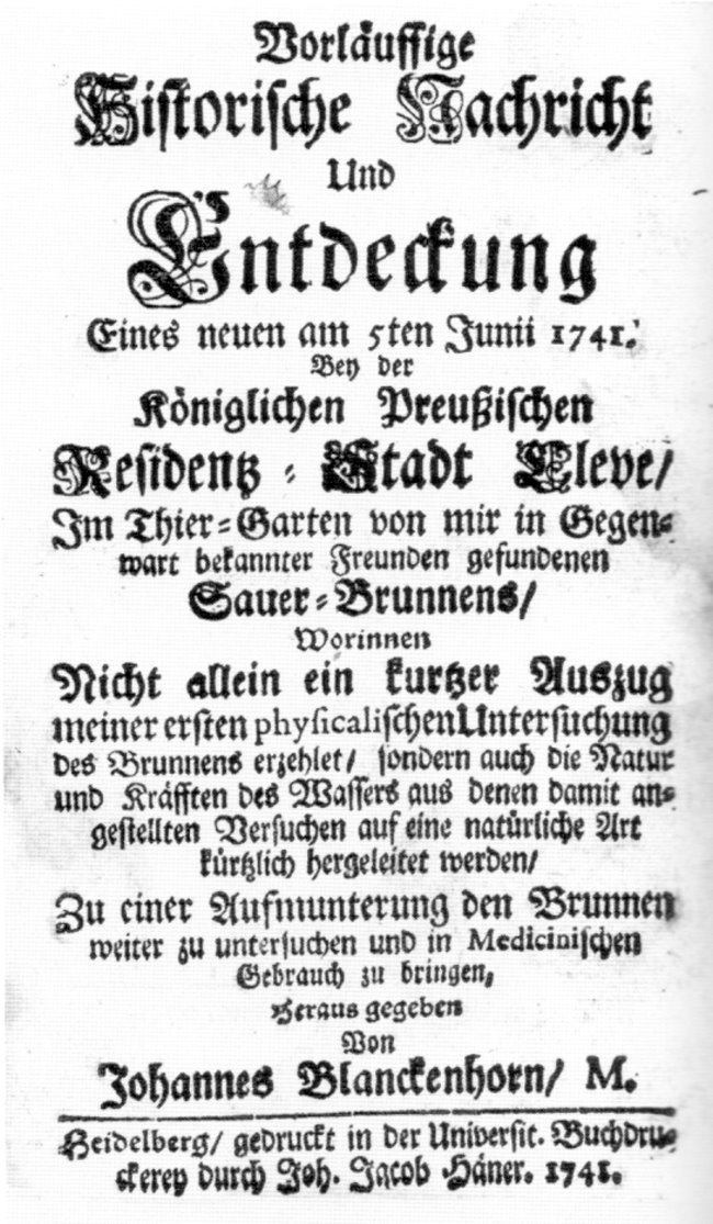 Die Entdeckung der Heilquellen von Kleve