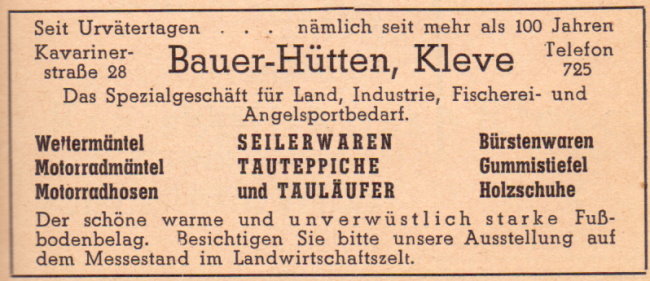 Noch bekannt? Seilerwaren, Holzschuhe und Tauläufer