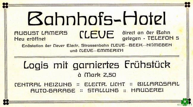 Urige Geschichte: Bahnhofs-Hotel Cleve mit Hauderei