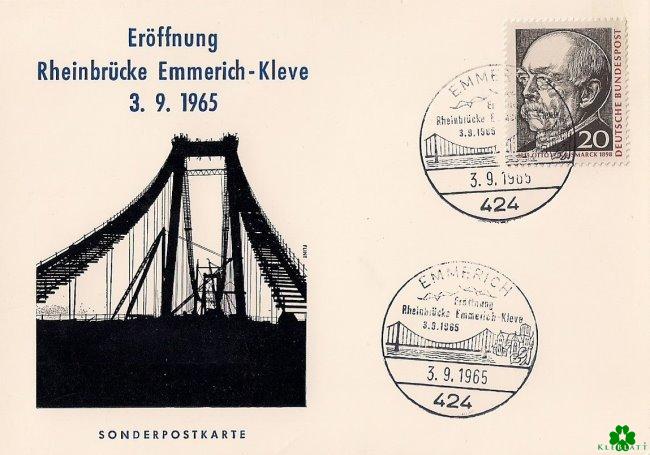 Die Sonderpostkarte der Rheinbrücke Emmerich-Kleve