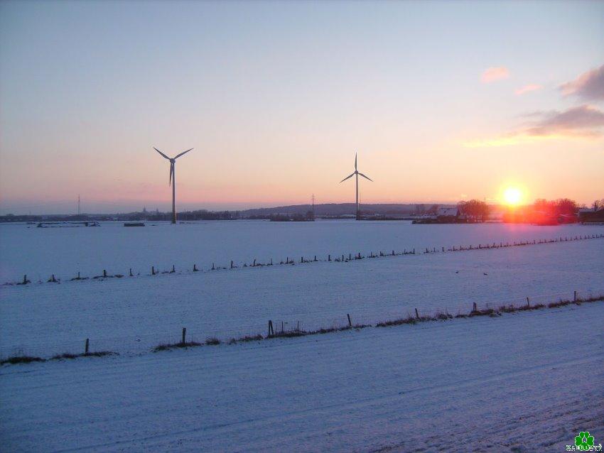 Die Wintersonne im weißen Kleverland