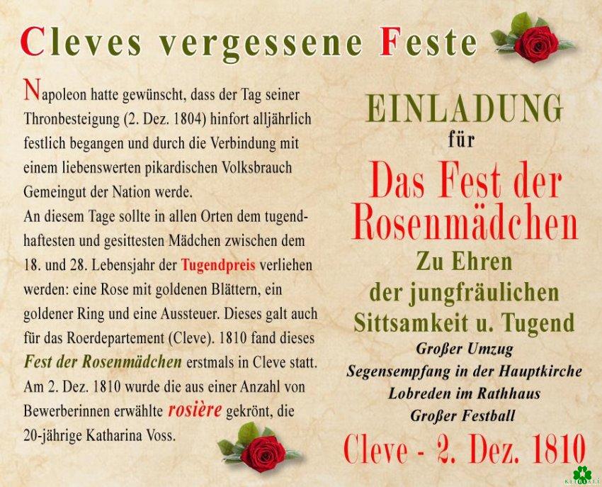 Kennst Du Cleves Fest der Rosenmädchen